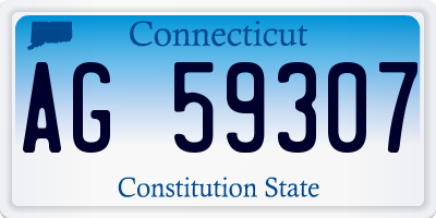 CT license plate AG59307
