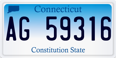 CT license plate AG59316