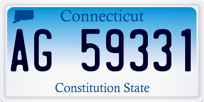 CT license plate AG59331