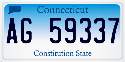 CT license plate AG59337