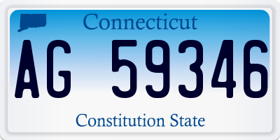 CT license plate AG59346