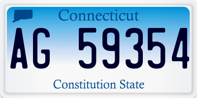 CT license plate AG59354