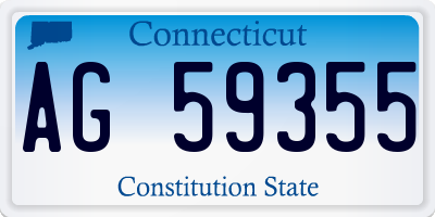 CT license plate AG59355