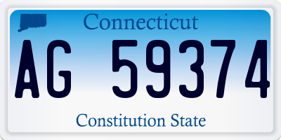 CT license plate AG59374