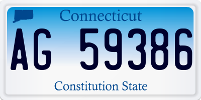 CT license plate AG59386
