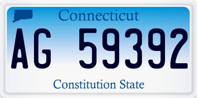 CT license plate AG59392