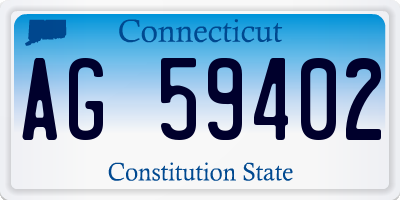 CT license plate AG59402