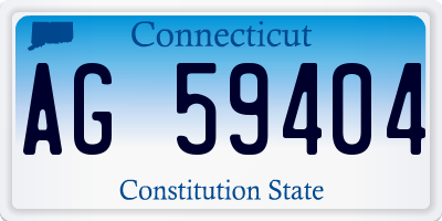 CT license plate AG59404