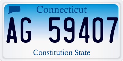 CT license plate AG59407