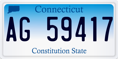 CT license plate AG59417