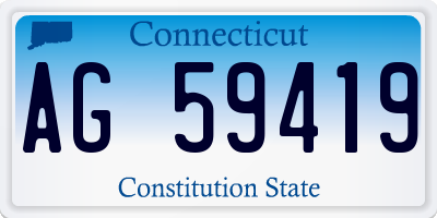 CT license plate AG59419