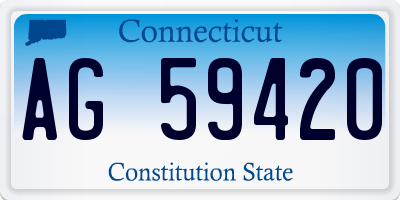 CT license plate AG59420