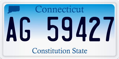 CT license plate AG59427