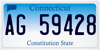 CT license plate AG59428