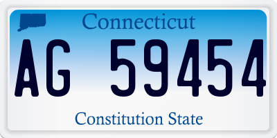 CT license plate AG59454