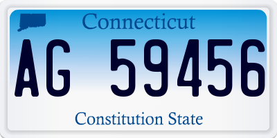 CT license plate AG59456