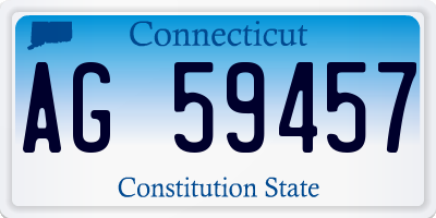 CT license plate AG59457