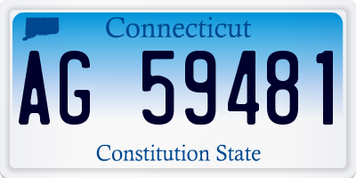 CT license plate AG59481