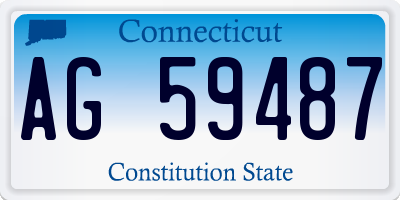 CT license plate AG59487