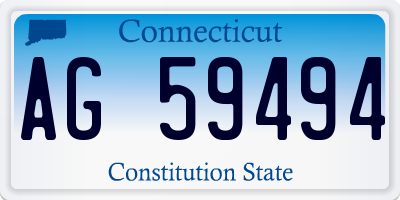 CT license plate AG59494