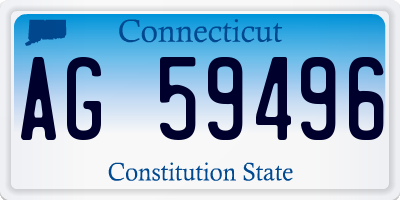 CT license plate AG59496