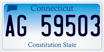 CT license plate AG59503