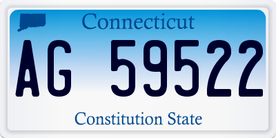 CT license plate AG59522