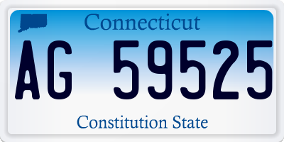 CT license plate AG59525