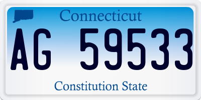 CT license plate AG59533