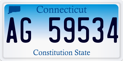 CT license plate AG59534