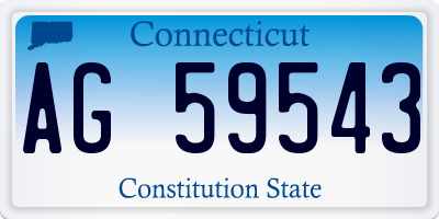 CT license plate AG59543