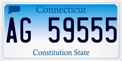 CT license plate AG59555