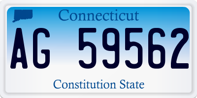 CT license plate AG59562