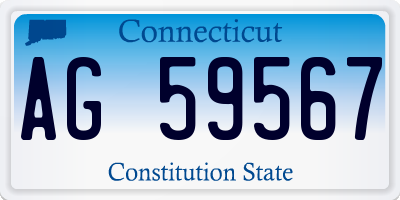 CT license plate AG59567