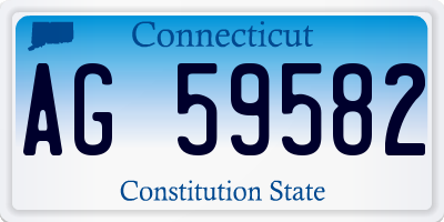 CT license plate AG59582