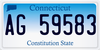 CT license plate AG59583