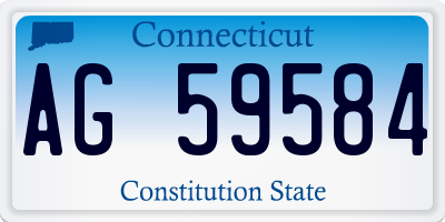 CT license plate AG59584