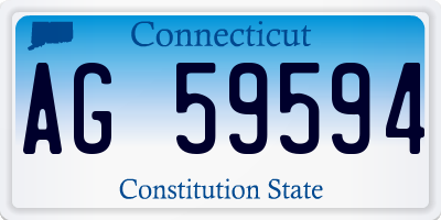 CT license plate AG59594