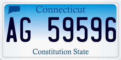 CT license plate AG59596