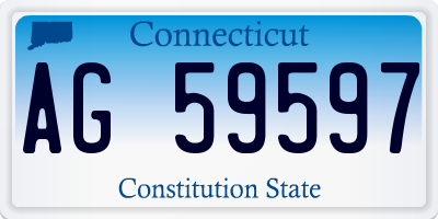 CT license plate AG59597