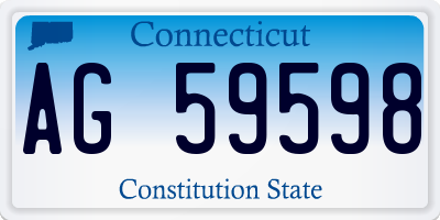 CT license plate AG59598