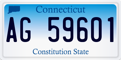 CT license plate AG59601