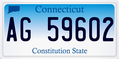 CT license plate AG59602