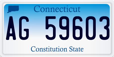 CT license plate AG59603