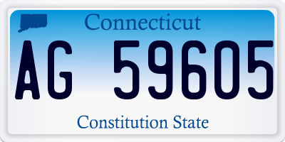 CT license plate AG59605