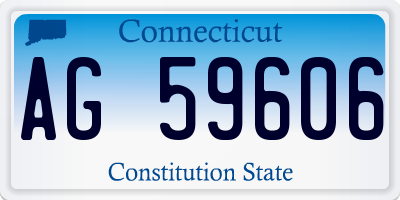 CT license plate AG59606