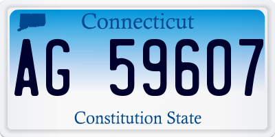 CT license plate AG59607