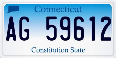 CT license plate AG59612