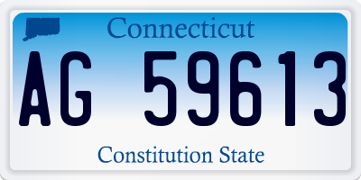 CT license plate AG59613