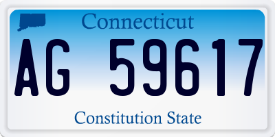 CT license plate AG59617